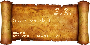Stark Kornél névjegykártya